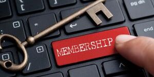 Closed,Up,Finger,On,Keyboard,With,Word,Membership
